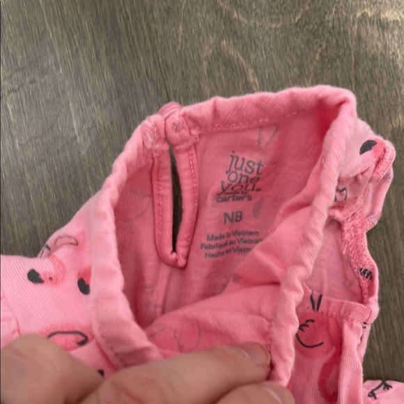 2 Carters NB Baby Dresses Yellow Floral and Pink Flamingo Baby Outfits - Picture 7 of 12